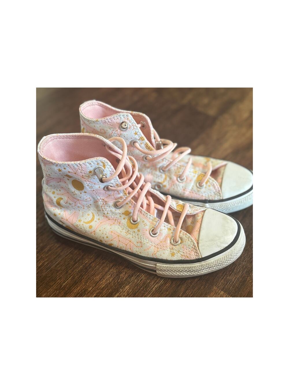 Converse Chuck Taylor All Star High Constellations Pink Shoes Youth Size 1